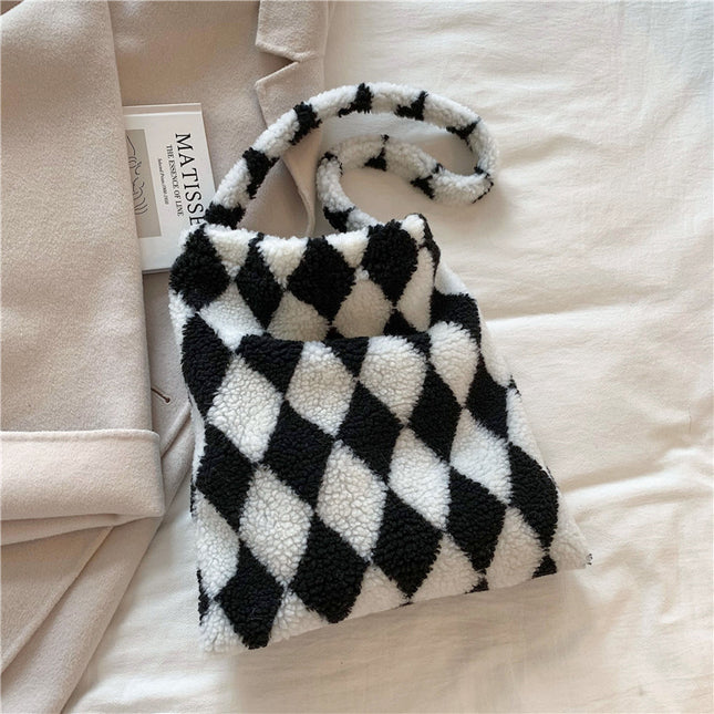 Love Heart Shoulder Bags Winter Plush Shopping Bags For Women - 𝓢𝓱𝓸𝓹𝓵𝓮𝓬𝔂