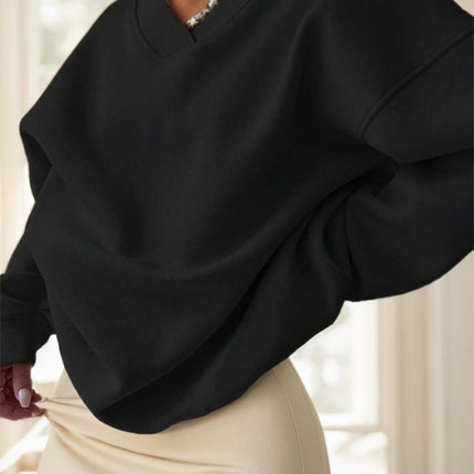Women's Solid Color Oversized Drop Shoulder Sweatshirt - 𝓢𝓱𝓸𝓹𝓵𝓮𝓬𝔂
