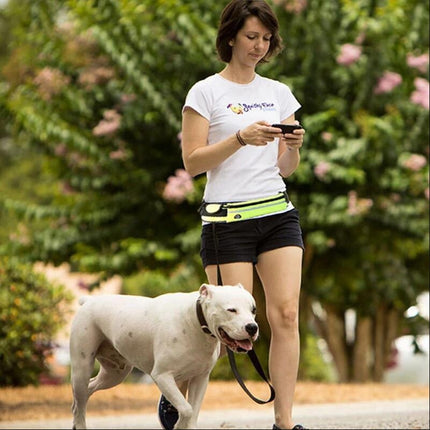 Hands Free Dog Leash Pet Walking And Training Belt With Shock Absorbing Bungee Leash For Up To 180lbs Large Dogs Phone Pocket And Water Bottle Holder - 𝓢𝓱𝓸𝓹𝓵𝓮𝓬𝔂