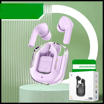 New Mini Transparent Wireless Bluetooth Headset Digital Display ENC Noise Reduction True Wireless Sports Music - 𝓢𝓱𝓸𝓹𝓵𝓮𝓬𝔂