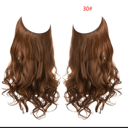 Wig Female Fish Line Type Long Curly Hair Chemical Fiber Extension Piece Matte High Temperature Silk Fish Silk Thread Wig Piece - 𝓢𝓱𝓸𝓹𝓵𝓮𝓬𝔂