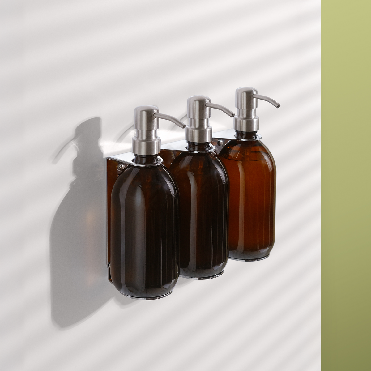 Chrome Triple Wall Mounted Soap Dispenser