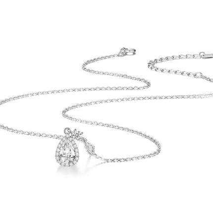 S925 Sterling Silver With Shiny Diamond Water Drop Necklace For Women Light Luxury - 𝓢𝓱𝓸𝓹𝓵𝓮𝓬𝔂