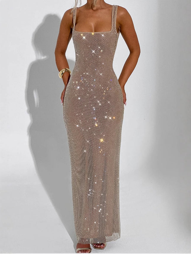 Sexy Double-shoulder Strap Sequins Net Drill Suspenders Dress - 𝓢𝓱𝓸𝓹𝓵𝓮𝓬𝔂