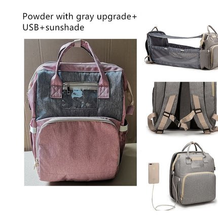USB Charging Version Mommy Bed Backpack Folding Large Capacity Multi-function - 𝓢𝓱𝓸𝓹𝓵𝓮𝓬𝔂