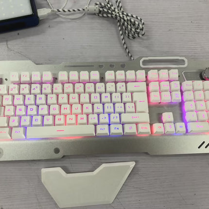 ErgonomicWired Gaming Keyboard with RGB Backlight Phone Holder - 𝓢𝓱𝓸𝓹𝓵𝓮𝓬𝔂
