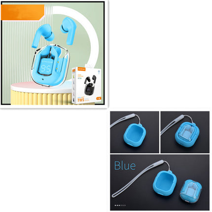 New Mini Transparent Wireless Bluetooth Headset Digital Display ENC Noise Reduction True Wireless Sports Music - 𝓢𝓱𝓸𝓹𝓵𝓮𝓬𝔂
