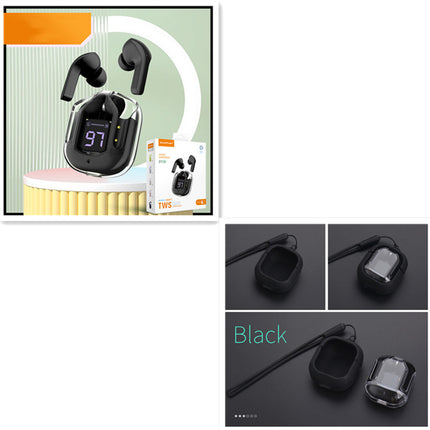 New Mini Transparent Wireless Bluetooth Headset Digital Display ENC Noise Reduction True Wireless Sports Music - 𝓢𝓱𝓸𝓹𝓵𝓮𝓬𝔂
