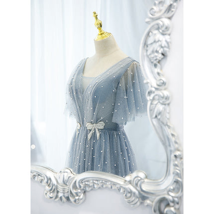 Evening Dress Female Elegant Temperament Host V-neck Super Fairy Thin Long Style - 𝓢𝓱𝓸𝓹𝓵𝓮𝓬𝔂