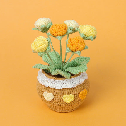 Finished Handmade Wool Woven Home Decoration Tulip Potted Plant - 𝓢𝓱𝓸𝓹𝓵𝓮𝓬𝔂