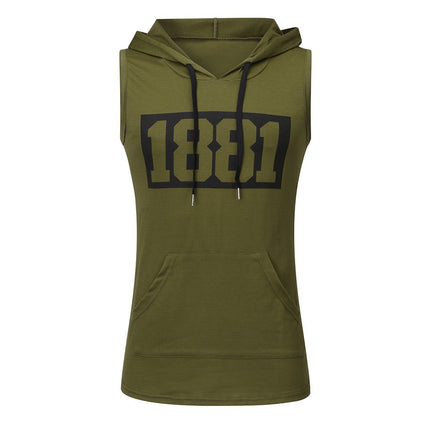 Men's Sleeveless Vest Letter Printed Hoodie Sports Tops - 𝓢𝓱𝓸𝓹𝓵𝓮𝓬𝔂