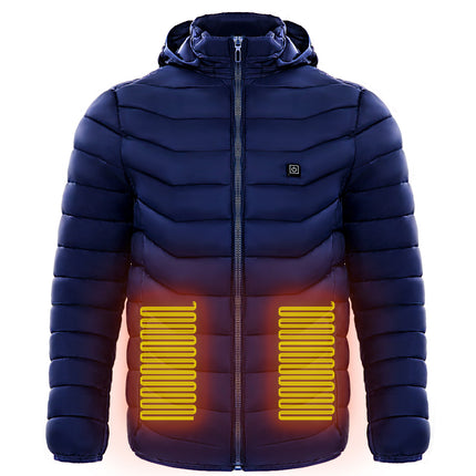 Men Heated Puffer Jacket Electric Heating Coat Insulated Hood Windbreaker - 𝓢𝓱𝓸𝓹𝓵𝓮𝓬𝔂