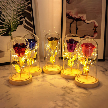Valentines Day Gift  For Girlfriend Eternal Rose Flowers LED Light In Glass Cover Day Wedding Decoration Favors Mother Day Female Gift  Gift - 𝓢𝓱𝓸𝓹𝓵𝓮𝓬𝔂