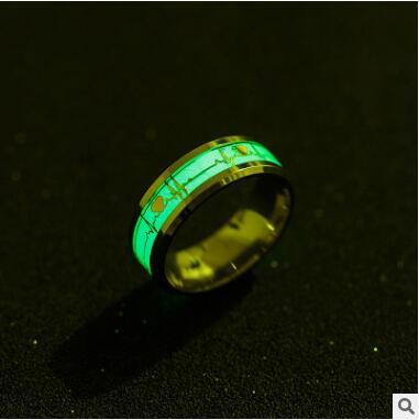 ECG Couple Carbon Fiber Ring Luminous Jewelry - 𝓢𝓱𝓸𝓹𝓵𝓮𝓬𝔂