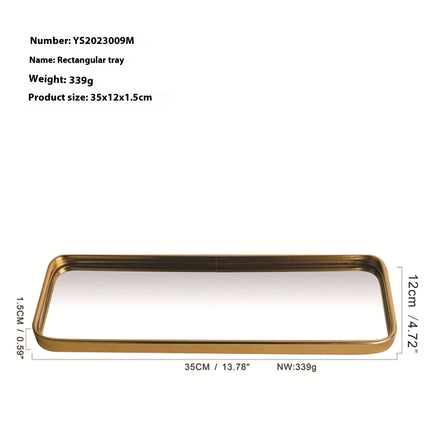 Metallic Glass Mirror Tray Jewelry And Cosmetics Storage Tray - 𝓢𝓱𝓸𝓹𝓵𝓮𝓬𝔂