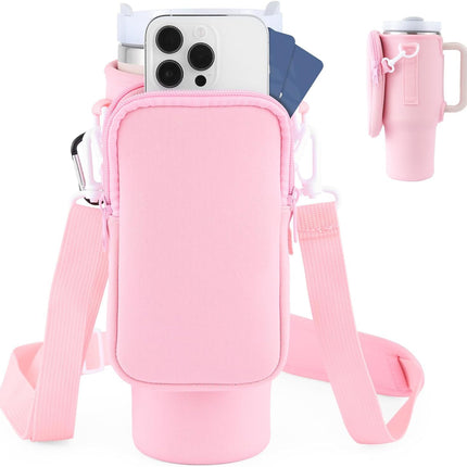 Slok Water Bottle Carrier Bag, Compatible With 40oz Tumbler With Handle, Modern Water Bottle Holder With Simple Adjustable Strap For Outdoor Walking Hiking Travelling Sports-Blue Purple - 𝓢𝓱𝓸𝓹𝓵𝓮𝓬𝔂