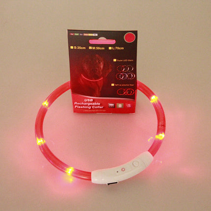 Pet Flashing Collar USB Rechargeable Glowing Necklace Safety Collar Light Up Collars For Night Walking Electric Dog Collar Neon - 𝓢𝓱𝓸𝓹𝓵𝓮𝓬𝔂
