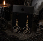 Black and Gold Gothic Halloween Dangle Drop Earrings