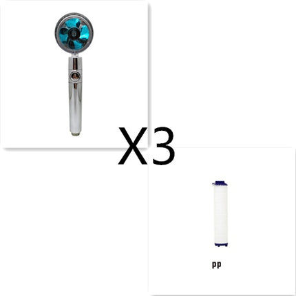 Shower Head Water Saving Flow 360 Degrees Rotating With Small Fan ABS Rain High Pressure Spray Nozzle Bathroom Accessories - 𝓢𝓱𝓸𝓹𝓵𝓮𝓬𝔂