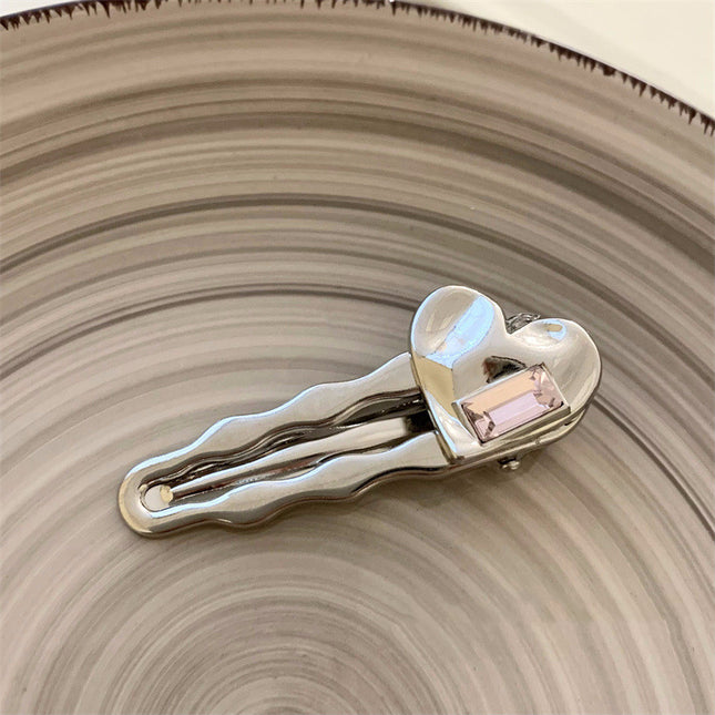 White Love Crystal Duckbill Clip Female Temperament - 𝓢𝓱𝓸𝓹𝓵𝓮𝓬𝔂