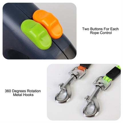 Retractable Dog Leash For Small Dogs Reflective Dual Pet Leash Lead 360 Swivel No Double Dog Walking Leash With Lights Pet Products - 𝓢𝓱𝓸𝓹𝓵𝓮𝓬𝔂