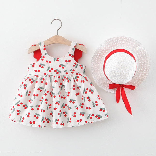 Girls Vest Dress Sleeveless Little Cherry 