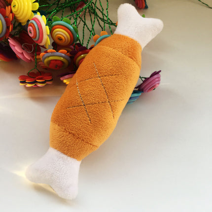 Plush double bone chicken leg molars sounding toy - 𝓢𝓱𝓸𝓹𝓵𝓮𝓬𝔂