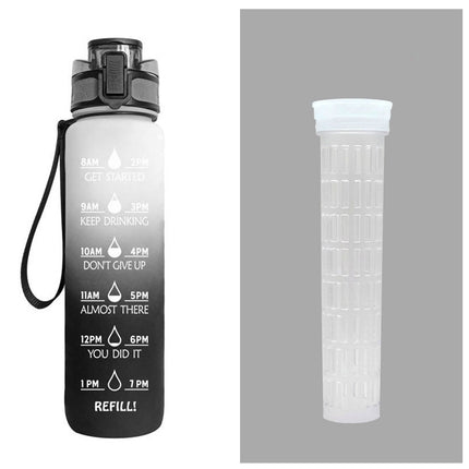 1L Tritan Water Bottle With Time Marker Bounce Cover Motivational Water Bottle Cycling Leakproof Cup For Sports Fitness Bottles - 𝓢𝓱𝓸𝓹𝓵𝓮𝓬𝔂