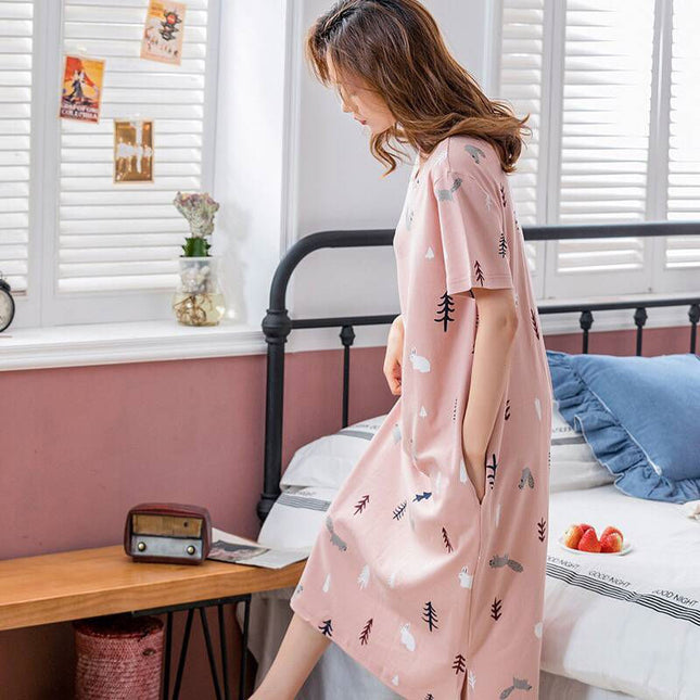 Nightdress Short Sleeve Ladies Summer Homewear Set - 𝓢𝓱𝓸𝓹𝓵𝓮𝓬𝔂