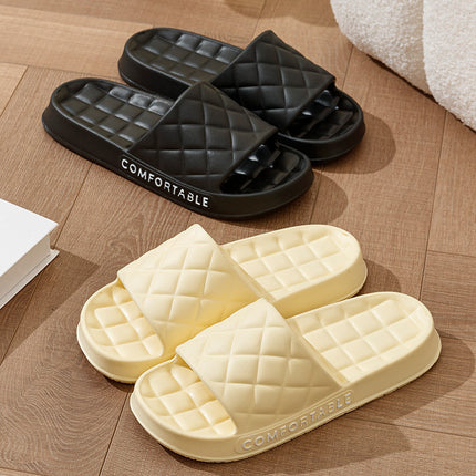Men's Home Slippers With Plaid Design Soft-soled Silent Indoor Floor Bathing Slippers Women House Shoes Summer - 𝓢𝓱𝓸𝓹𝓵𝓮𝓬𝔂