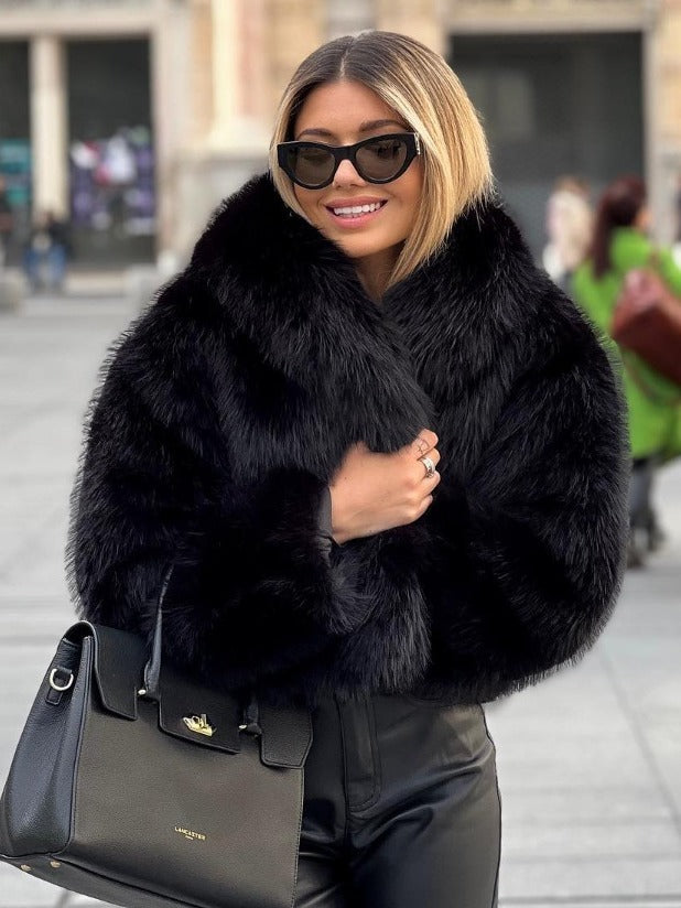 Winter Plush Coat Fashion Thicken Lapel Outwear Casual Long Sleeve Tops Womens Clothing - 𝓢𝓱𝓸𝓹𝓵𝓮𝓬𝔂