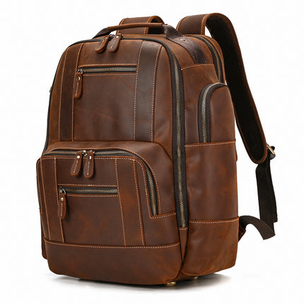 Retro Men's Backpack Cowhide Large Capacity 15-inch Computer Bag - 𝓢𝓱𝓸𝓹𝓵𝓮𝓬𝔂