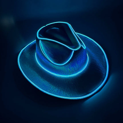 Halloween Carnival Party LED Wireless Fluorescent Colorful Cowboy Flashing Hat - 𝓢𝓱𝓸𝓹𝓵𝓮𝓬𝔂