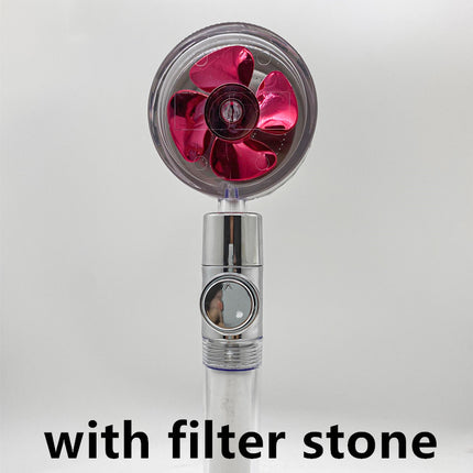 Shower Head Water Saving Flow 360 Degrees Rotating With Small Fan ABS Rain High Pressure Spray Nozzle Bathroom Accessories - 𝓢𝓱𝓸𝓹𝓵𝓮𝓬𝔂