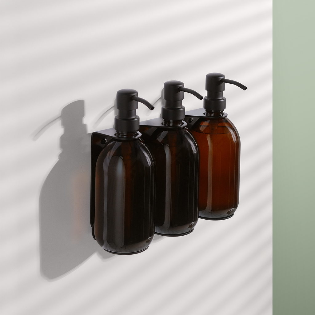 Black Triple Wall Mounted Soap Dispenser