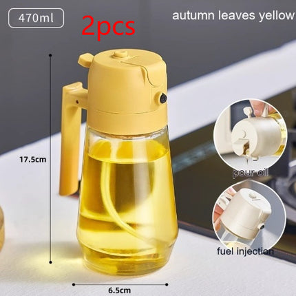 470ML Olive Oil Sprayer Dispenser For Cooking BBQ 2 In 1 Glass Oil Vinegar Soy Sauce Spray Kitchen Oil Bottle For Air Fryer - 𝓢𝓱𝓸𝓹𝓵𝓮𝓬𝔂