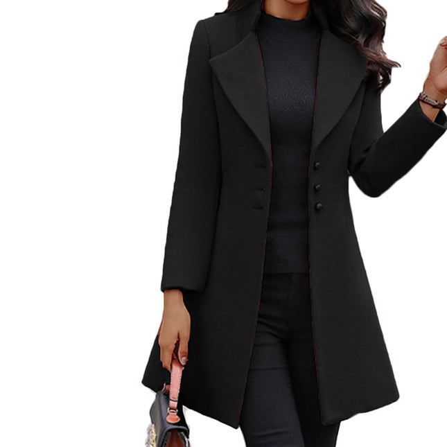 Winter Single-Breasted Slim-Fit Lapel Coat - 𝓢𝓱𝓸𝓹𝓵𝓮𝓬𝔂