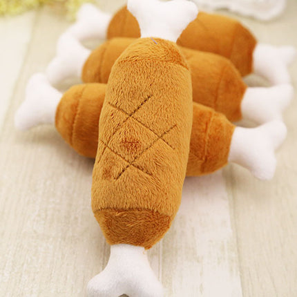 Plush double bone chicken leg molars sounding toy - 𝓢𝓱𝓸𝓹𝓵𝓮𝓬𝔂