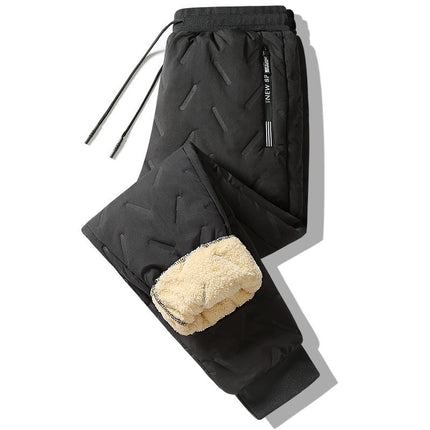 Winter Sweatwear Men Plush Thick Fleece Sweatpant Lambswool Thermal Trousers Casual Pants Waterproof Windproof Warm Cotton Pants - 𝓢𝓱𝓸𝓹𝓵𝓮𝓬𝔂