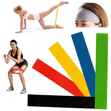 5 Level Resistance Rubber Bands Yoga Training Elastic Bands - 𝓢𝓱𝓸𝓹𝓵𝓮𝓬𝔂