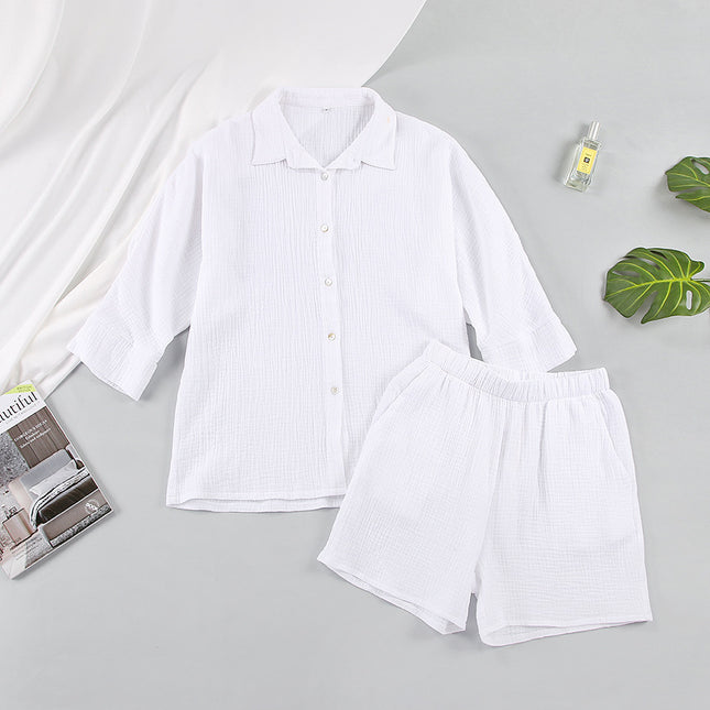 Women's Long Sleeve Shorts Set Thin Casual Homewear - 𝓢𝓱𝓸𝓹𝓵𝓮𝓬𝔂