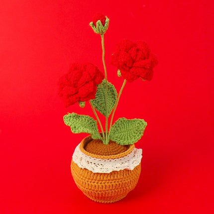 Finished Handmade Wool Woven Home Decoration Tulip Potted Plant - 𝓢𝓱𝓸𝓹𝓵𝓮𝓬𝔂