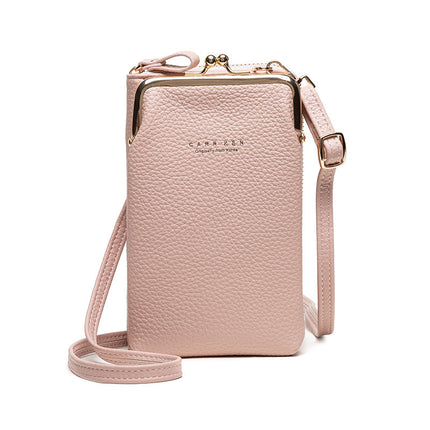 Fashion Lychee Pattern Solid Color Diagonal Shoulder Bag - 𝓢𝓱𝓸𝓹𝓵𝓮𝓬𝔂