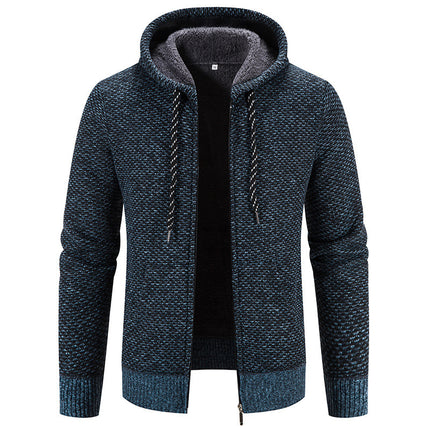 Winter Coat Zipper Closure Solid Color Long Sleeves Drawstring With Hat Keep Warm Casual Thicken Plush Sweater Coat For Daily - 𝓢𝓱𝓸𝓹𝓵𝓮𝓬𝔂