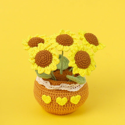 Finished Handmade Wool Woven Home Decoration Tulip Potted Plant - 𝓢𝓱𝓸𝓹𝓵𝓮𝓬𝔂