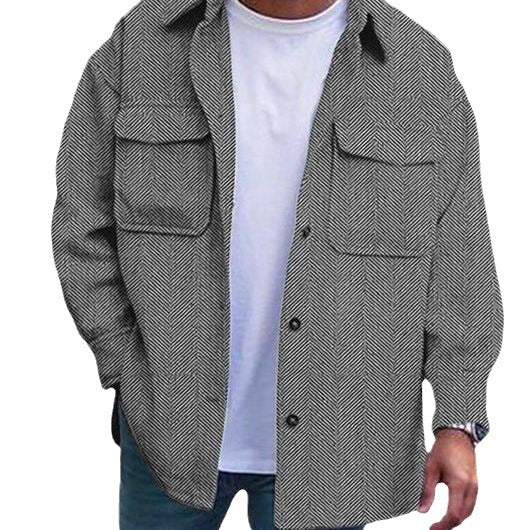 Coat Men Polo Collar Top Men Fashion Work Clothes - 𝓢𝓱𝓸𝓹𝓵𝓮𝓬𝔂