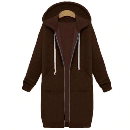 Hooded long-sleeved winter sweater women's jacket in a long thick shirt - 𝓢𝓱𝓸𝓹𝓵𝓮𝓬𝔂