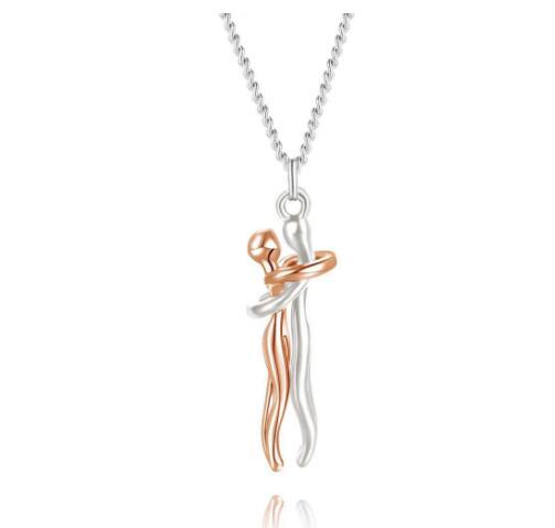Love Hug Necklace Unisex Men Women Couple Jewelry Simple Temperament Clavicle Chain Valentines Day Lover Gift - 𝓢𝓱𝓸𝓹𝓵𝓮𝓬𝔂
