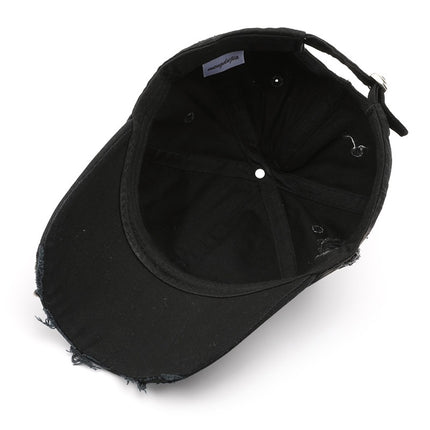 Retro Pure Color Washed Hole Light Board Baseball Cap - 𝓢𝓱𝓸𝓹𝓵𝓮𝓬𝔂