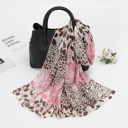 Thin Chiffon Lotus Pond Moonlight Printed Silk Scarf - 𝓢𝓱𝓸𝓹𝓵𝓮𝓬𝔂